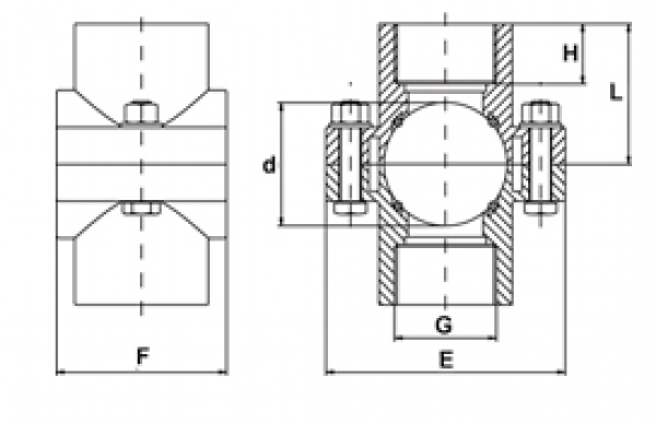 PP 110 x 2" Doppel-Anbohrschelle ohne Verstärkung IG